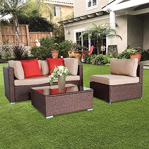HopeHope 4-Piece Outdoor Wicker Conversation Bistro Set
