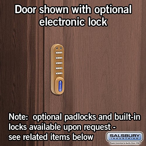 Salsbury Industries 3-Tier Solid Oak Executive One Wide Storage Unit, 6-Feet High by 18-Inch Deep Wood Locker Dark