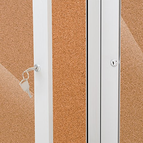 Outdoor/Indoor Enclosed Cork, Bulletin Board with Three Doors, 6' W x 3' H