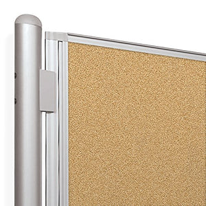 Best-Rite DOC Mobile Whitebooard Room Partition and Display Panel, Dura-Rite Markerboard & Natrural Cork, 6 x 6 Feet (661AG-HC)