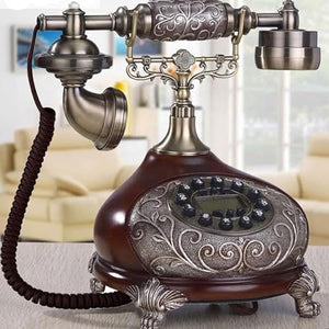 None Vintage Fixed Telephone Key Dial Antique Landline Phone - Resin Rilievo