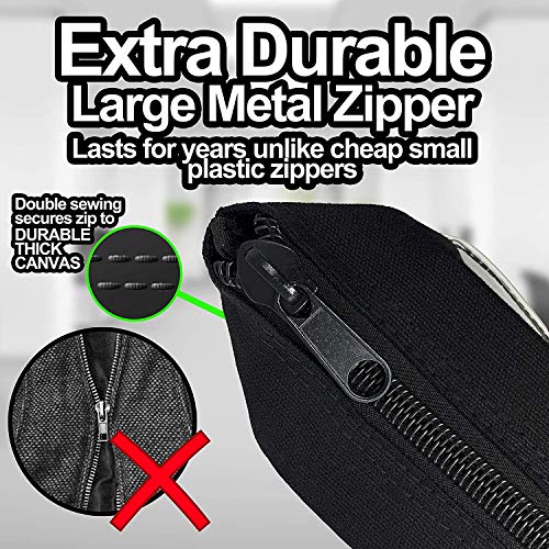 Interoffice Mailer Canvas Transit Sack Zipper Bag - Extra Strong Zipper (18" x 14", Black 50-Pack)