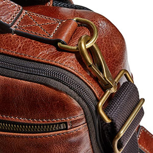 Fossil Men's Buckner Leather Small Convertible Travel Backpack and Briefcase Messenger Bag, Cognac