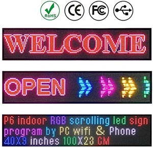 CXGuangDian P6 Full-Color Indoor led Sign and WiFi programmable Scrolling Information led Display,40''x9'',CXGuangDian CX-P6
