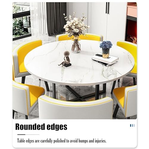 EpuzeR Round Dining Table Set for 6, Pink Color