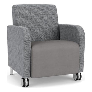 Lesro Siena Polyurethane Lounge Reception Guest Chair in Gray/Steel