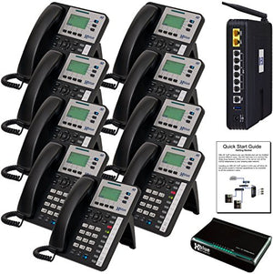 XBLUE X50 Phone System (C5009) with (9) X3030 IP Phones - Auto Attendant, Voicemail, Caller ID, Paging & Remote Phones