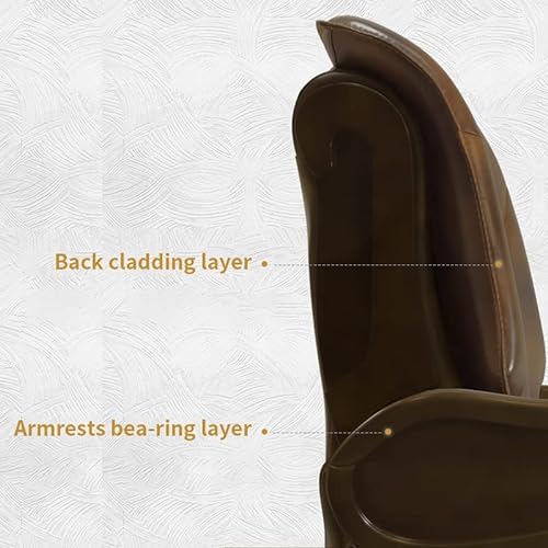 Kinnls Executive Office Chair with Massage Recliner, Genuine Leather Ergonomic High Back Desk Chair (Cowhide - Brown)