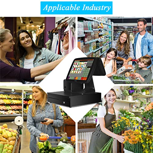 ZHONGJI All in One POS System Cash Register for Small Business,Retailer,Supermarket,Grocery,Convenience SET04
