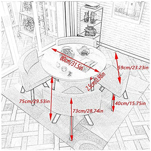 AkosOL Office Table and Chair Set - Business Coffee Table with 4 Chairs