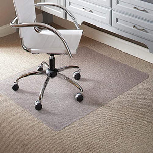 ES Robbins Chair Mat for Medium Pile Carpet, 60"x96" Rectangle, Clear Vinyl Beveled Edge