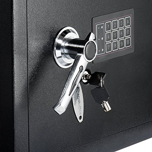AdirOffice Digital Depository Safe - Front Loading - Digital Keypad Lock - Lockout Mode (Black)