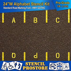 Pavement Stencils - 24 inch Alphabet KIT Stencil Set - (28 Piece) - 24" x 16" x 1/8" (128 mil) - Pro-Grade