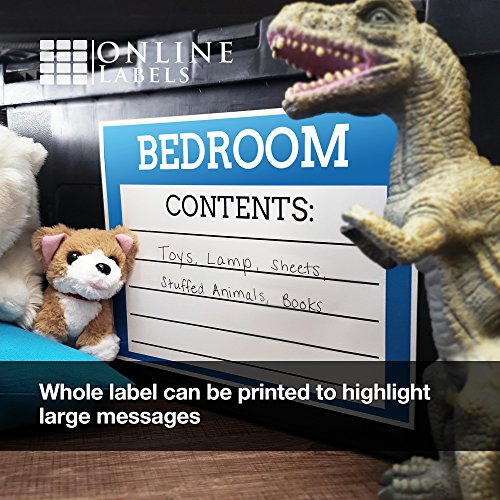 White Gloss Full Sheet Labels - 8.5 x 11-1000 Sheets - Laser Printer - Vertical Back Slit for Easy Peeling - Online Labels