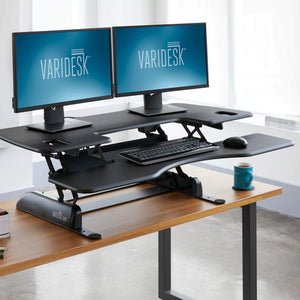 VARIDESK – Height Adjustable Standing Desk Converter – ProPlus 48 – Stand Up Desk for Dual Monitors – Black
