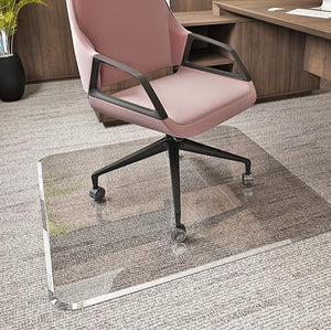Clearly Innovative Glass Chair Mat - 45” x 53”, 1/4” Thick, Clear Tempered Glass