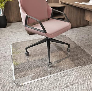 Clearly Innovative Premium Tempered Glass Chair Mat | 45 x 53 Inch | Carpet and Hard Floor Chairmat