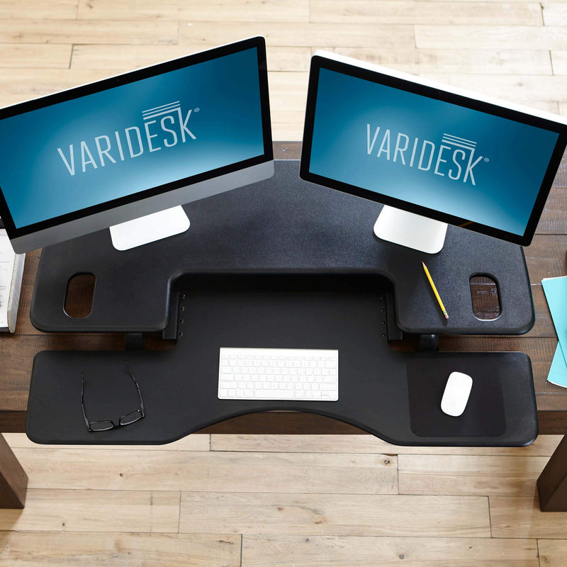 VARIDESK – Height Adjustable Standing Desk Converter – ProPlus 48 – Stand Up Desk for Dual Monitors – Black