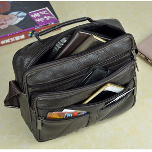 YLHXYPP Men's Shoulder Bags Men's Leather Messenger Bags Handbags Briefcases (Color : A)