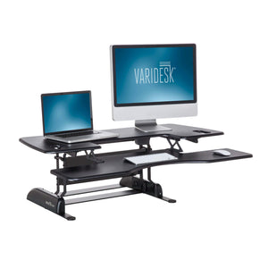 VARIDESK – Height Adjustable Standing Desk Converter – ProPlus 48 – Stand Up Desk for Dual Monitors – Black