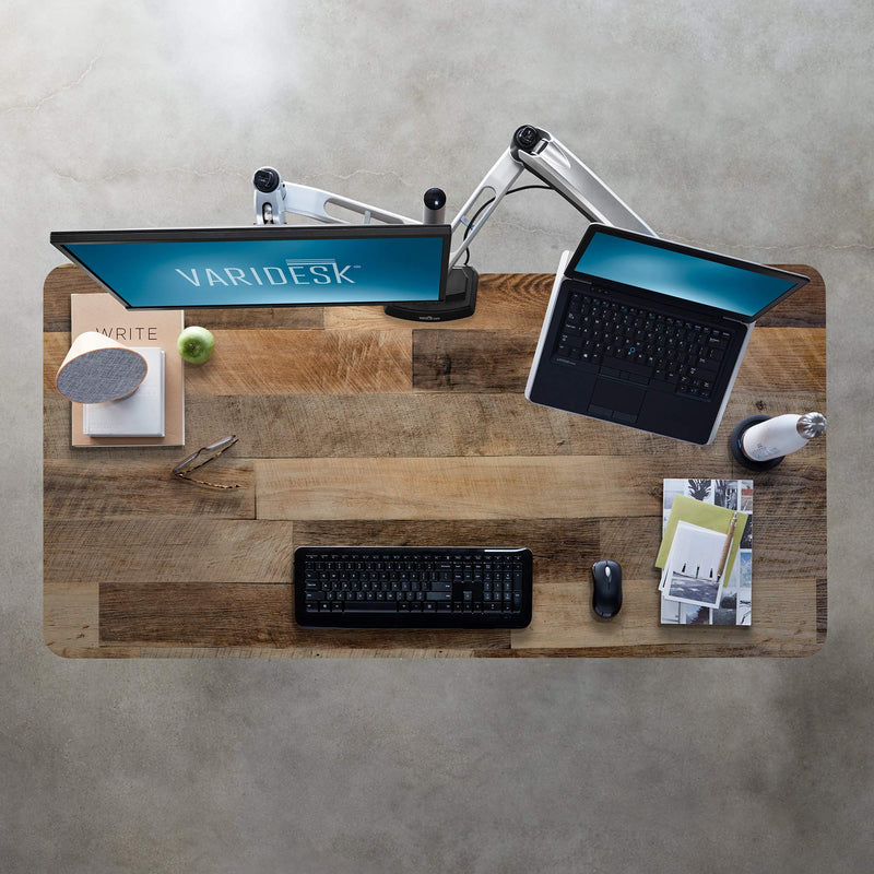 VARIDESK – Full Electric Desk – PRODESK 60 Electric Reclaimed Wood - 3-Button Memory Settings